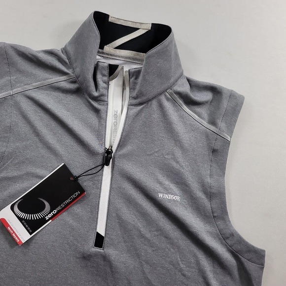 Zero Restriction 1/4 Zip Vest Mens Medium‎ Performance Golf Grey Heather - Picture 5 of 12